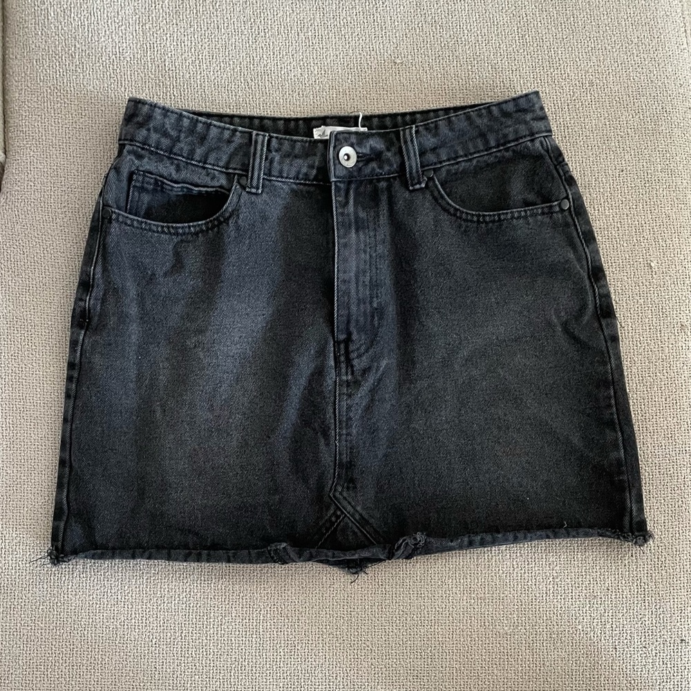 Black/Charcoal denim skirt